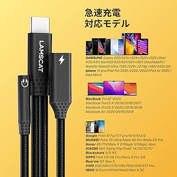 Amazon.co.jp: LAMSCAT 2in1 タイプC イヤホン変換アダプタ